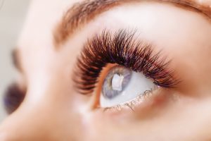 Woman Eye with Long Eyelashes. Lashes. New Jersey